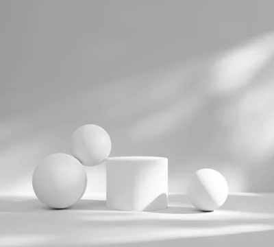 Abstract Minimal Modern White Podium Platform For Product Display Showcase .. Stock Illustration