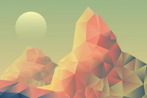 Abstract minimal polygonal mountain background. Vector. Stock Illustration