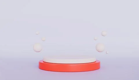 Abstract minimal scene with geometric forms, Podium Mock Up with emtpy Stock Illustration