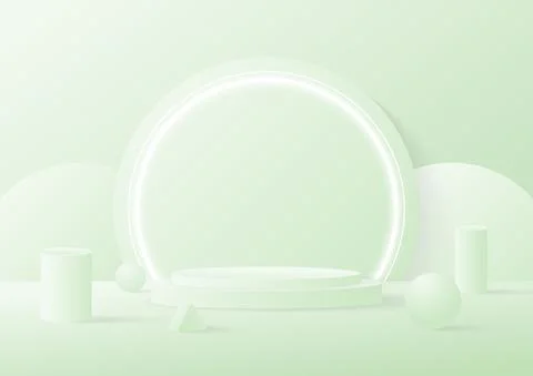 Abstract minimal stage showcase platform of gradient green. Stock Illustration