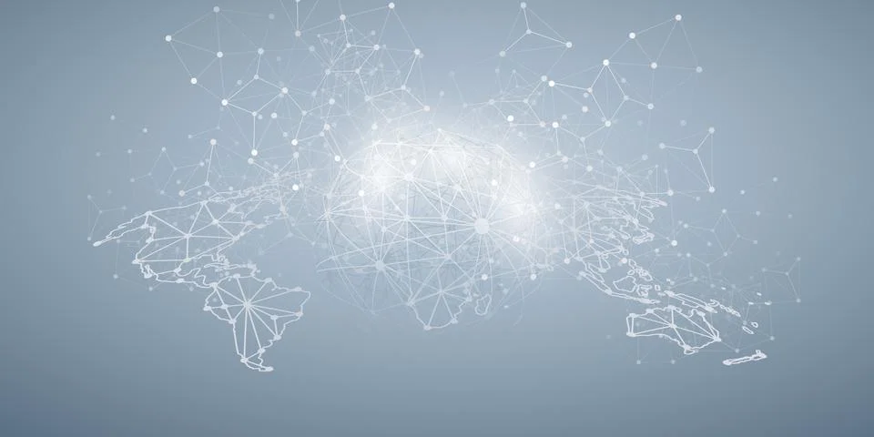 Abstract Minimal Style Cloud Computing, Networks Structure, Telecommunicati.. Stock Illustration