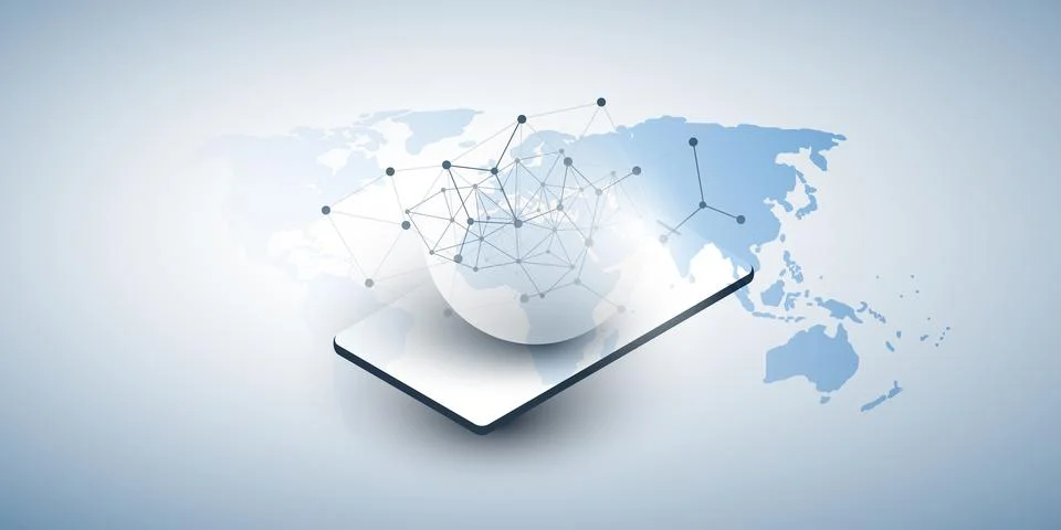 Abstract Minimal Style Cloud Computing, Networks Structure, Telecommunicati.. イラスト素材