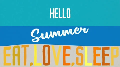 Abstract minimal summer horizontal poster illustration, Eat, Love, Sleep Video stock 314283593