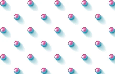Abstract minimal tech background with bright glossy 3d balls Illustrazione stock