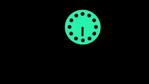 Abstract minimal vector clock loading icon on black background 库存影片 321549538