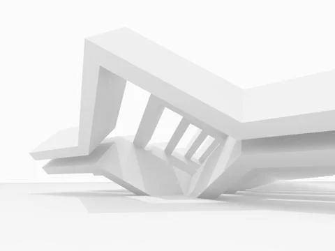 Abstract minimal white background 3 d render Stock Illustration