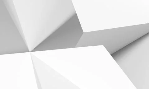 Abstract minimal white background, low-poly geometric pattern. 3d Stock Illustration
