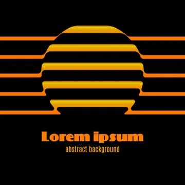 Abstract minimalism background with circle shape from gold lines. Vector iden Stock Illustration