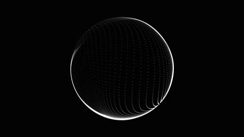 Abstract minimalist 3d sphere seamless motion. White particle sphere of lines Stock Footage 312276817