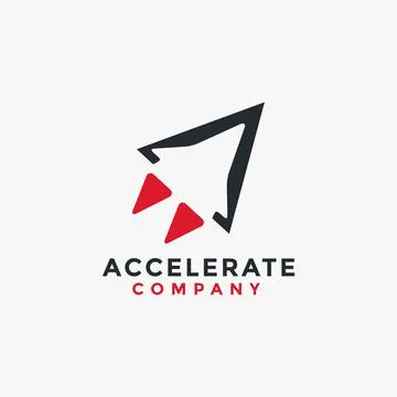 Abstract minimalist accelerate rocket logo icon vector template Stock Illustration