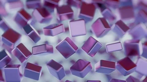 Abstract, minimalist blockchain data blocks with subtle shading. イラスト素材