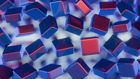 Abstract, minimalist blockchain data blocks with subtle shading. イラスト素材