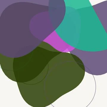 Abstract Minimalist Boho Background Featuring Overlapping Organic Shapes an.. Stock Illustration