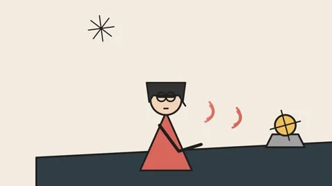 Abstract Minimalist Characters Communicating Via Translation Device Stock Footage 340867290