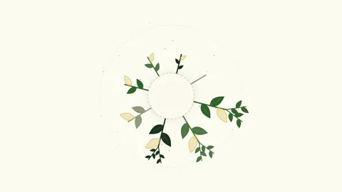 Abstract Minimalist Circle Animation with Subtle Particles on Cream Backgroun Stock Footage 346660793