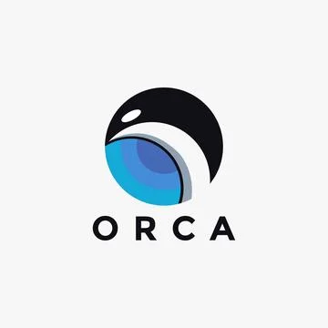 Abstract minimalist circle jumping orca logo icon vector template Stock Illustration