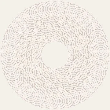 Abstract Minimalist Circular Pattern Graphic Illustration Featuring Geometr.. Stock Illustration