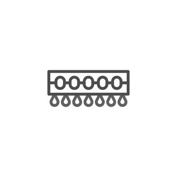 Abstract minimalist depiction of filtration processing featuring a linear p.. Stock Illustration