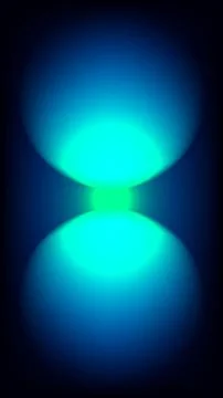 Abstract minimalist digital art two glowing blue and cyan spheres in center.. Stock Illustration
