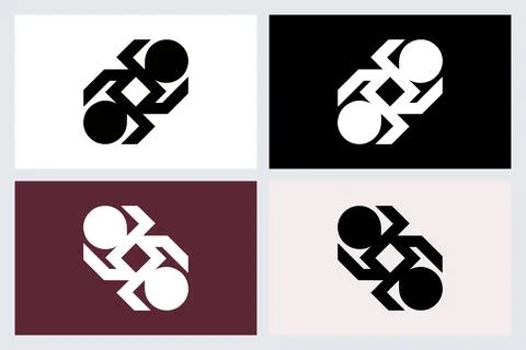 Abstract Minimalist Geometric Logo Design Set Stock Illustration