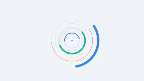 Abstract minimalist graphic featuring concentric colorful circular arcs design Video stock 335118140