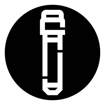 Abstract minimalist icon representing a marker or pen Stock Illustration