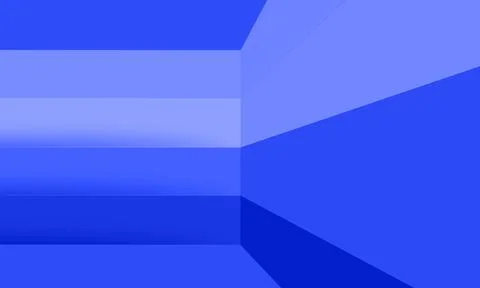 Abstract minimalist interior perspective with blue horizontal stripes. イラスト素材