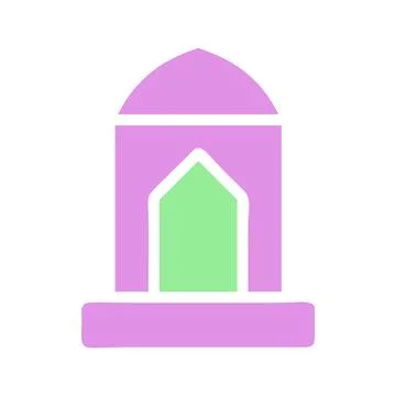 Abstract Minimalist Islamic Architecture Flat Icon Stock Illustration