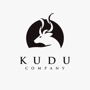 Abstract minimalist kudu logo vector illustration on white background Stock Illustration