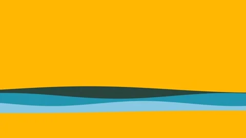 Abstract minimalist landscape featuring flowing layers of blue and yellow Stock Footage 336263201