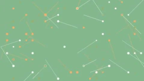 Abstract Minimalist Network Background with Connected White and Orange Node.. Stock Illustration