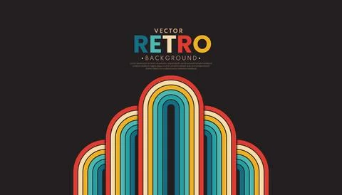 Abstract minimalist retro background with rounded stripe elements. Retro ba.. Stock Illustration