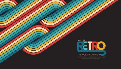 Abstract minimalist retro background with rounded stripe elements. Retro ba.. Stock Illustration