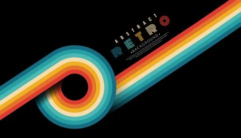Abstract minimalist retro background with rounded stripe elements. Vintage .. Stock Illustration