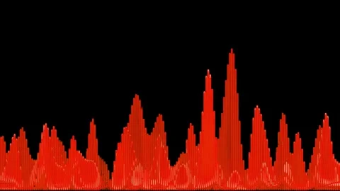 Abstract Minimalist Scifi 3D Loop Animation with Red Waveforms Stock Footage 314169948