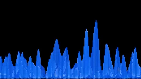 Abstract Minimalist Scifi 3D Loop Animation with Blue Waveforms. Stock Footage 314169949