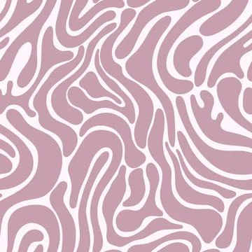 Abstract minimalist seamless pattern with flowing organic lines and curves .. Illustrazione stock