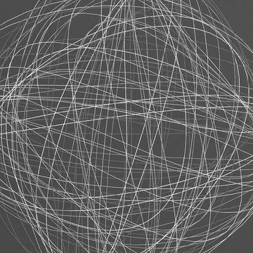 Abstract Minimalist Sphere Composition of Overlapping Curved Lines Representing Illustrazione stock