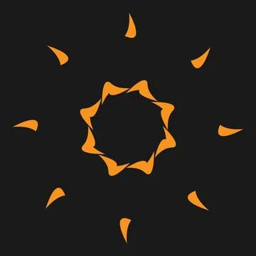 Abstract Minimalist Sun Icon Vector Illustration on Dark Background Stock Illustration
