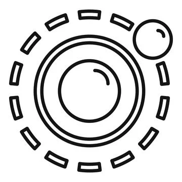 Abstract minimalist sun with orbiting planet icon Illustrazione stock