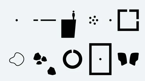Abstract minimalist vector icons representing social distance and isolation.. Stock Illustration