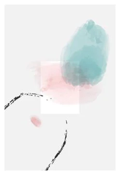 Abstract minimalist vector poster set. Collection of hand painted illustration Stock Illustration