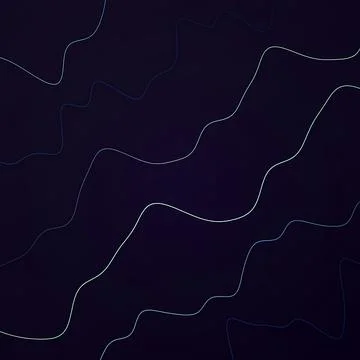 Abstract Minimalist Wavy Lines on Dark Blue Background - Modern Digital Wave Illustrazione stock