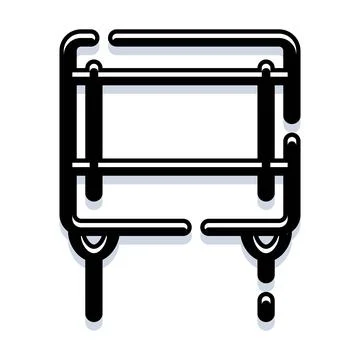 Abstract minimalist window frame concept with dripping lines Stock Illustration