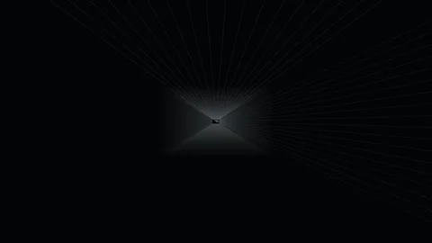 Abstract minimalist wireframe tunnel on black background Stock Footage 335874940