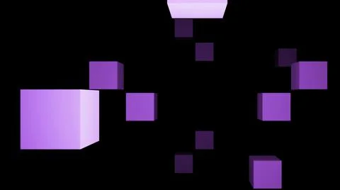 Abstract minimalistic background with colorful cubes fly towards the screen Stock Illustration