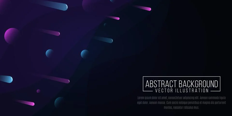 Abstract minimalistic background with falling multicolored meteorites in spac Иллюстрация