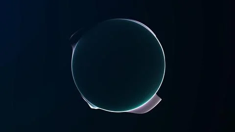 Abstract minimalistic circle with bright pink and turquoise gradient glow o.. Stock Illustration