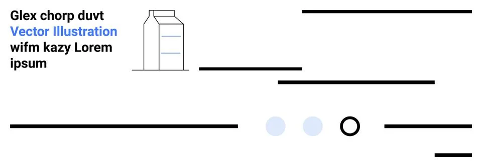 Abstract Minimalistic Design with Text and Milk Carton Line Art Ideal for E.. Stock Illustration