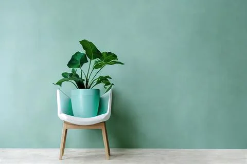 Abstract minimalistic light green interior. Digital illustration Stock Illustration